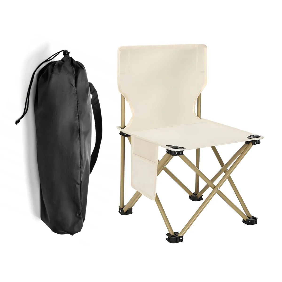 Folding Fishing Chair With Carrying Bag Portable Chair White  - C100416