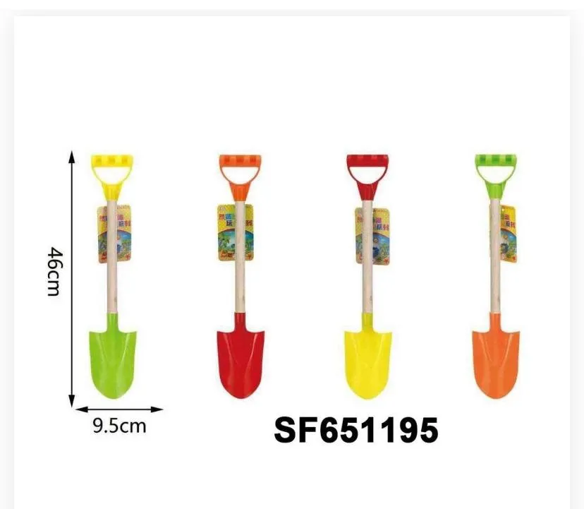 Kids Wooden Handle Beach Shovel & Sand Spade