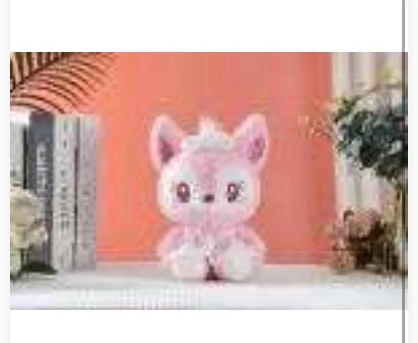 pink fox or deer plush toy