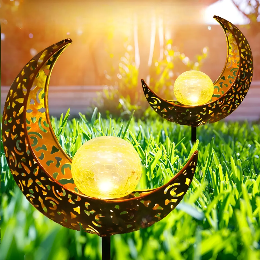 Solar Tuinlamp Maanvorm 80 cm - Warm Wit - SL1178