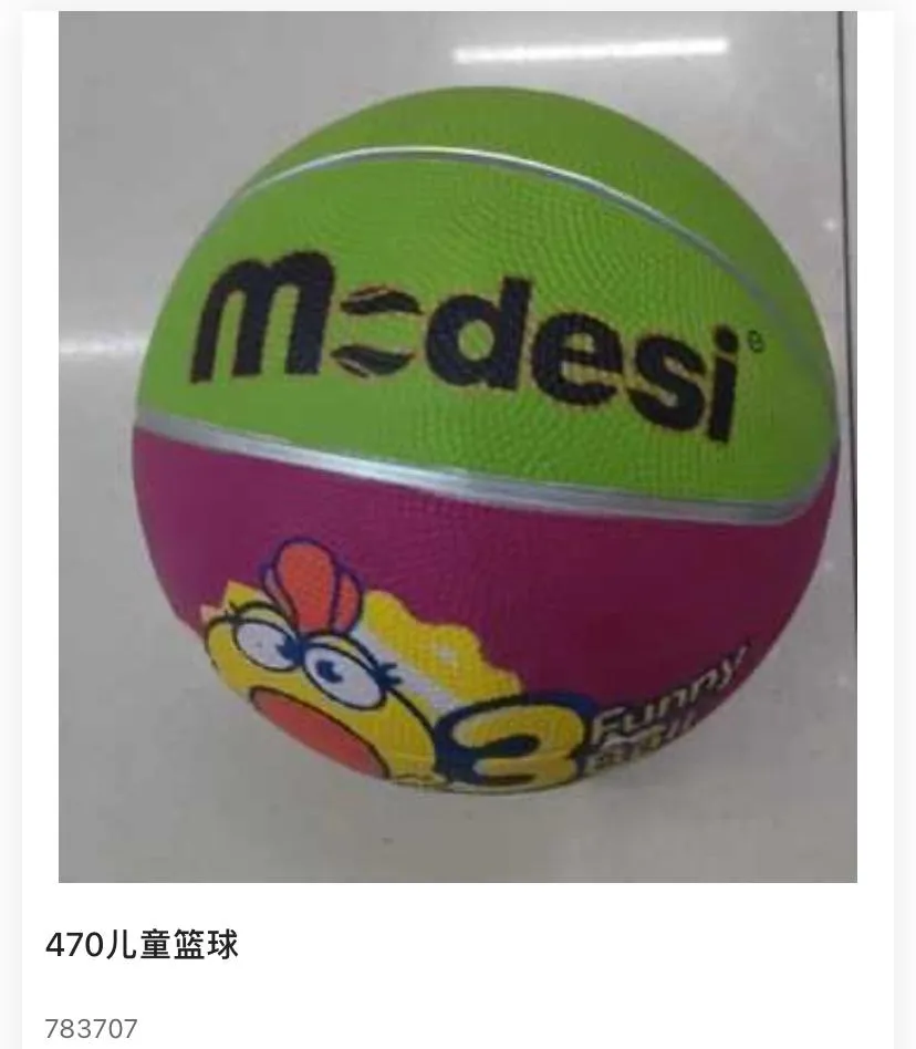 Kids' Mini Rubber Basketball – Size 3 Cartoon Series (Medesi).