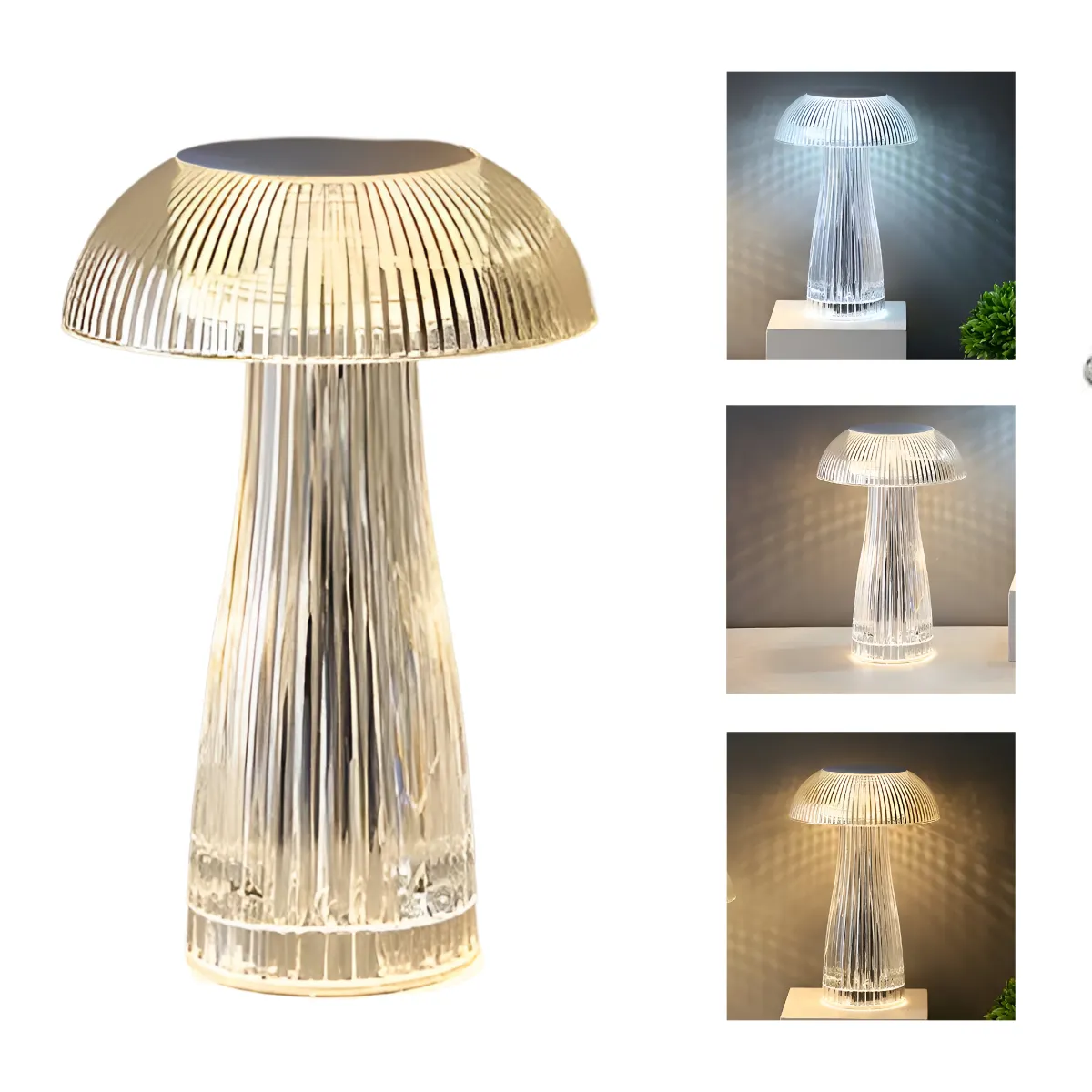 Svampe krystal LED-bordlampe varm hvid | TL1113