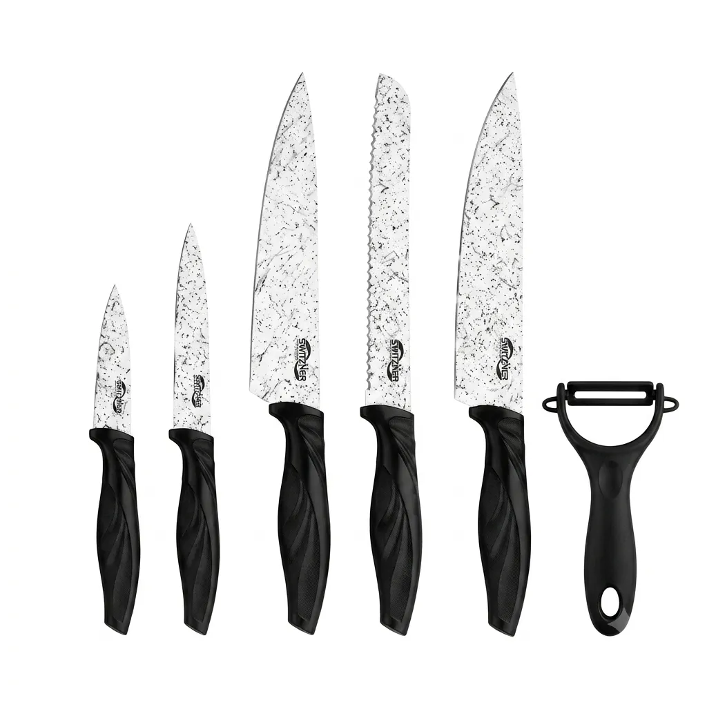 6-Piece Stainless Steel Knife Set with Ceramic Peeler SW-9281