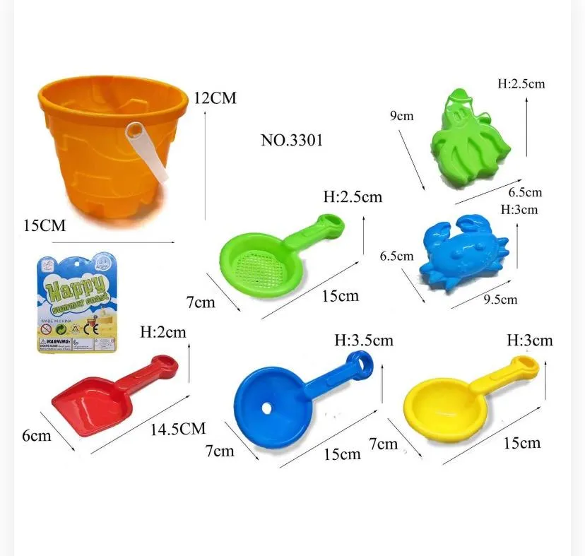7-Piece Kids' Beach Bucket & Sand Tool Set