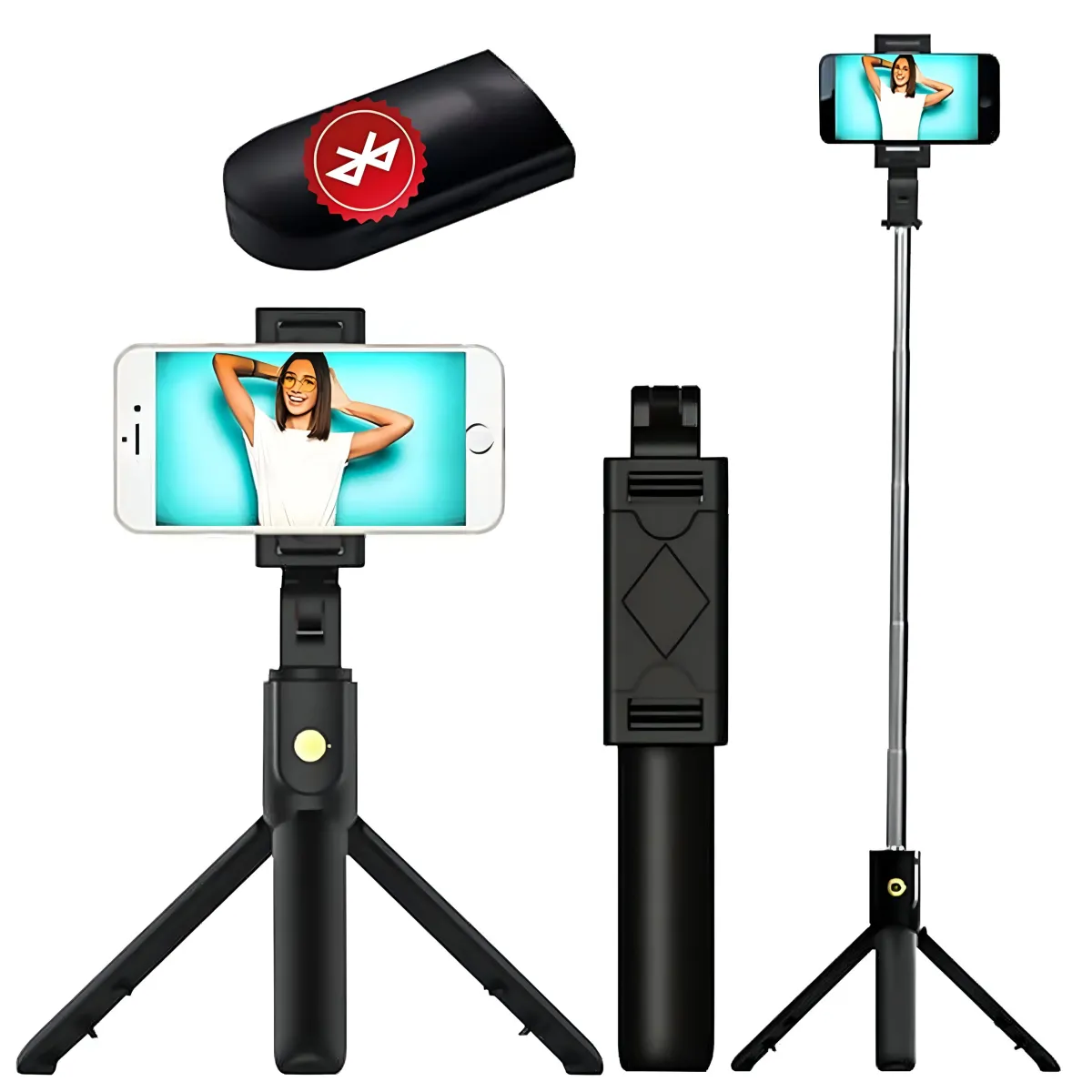Wireless Selfie Stick Tripod with Detachable Bluetooth Remote Control - P040064