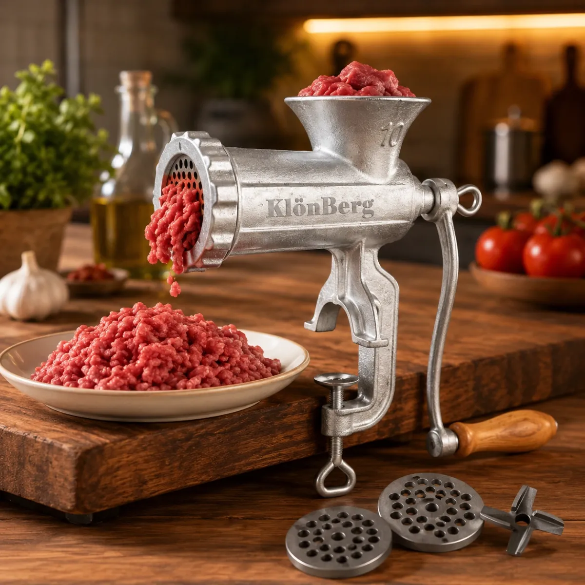 Manual Cast Iron Meat Grinder No.10 with Table Clamp
