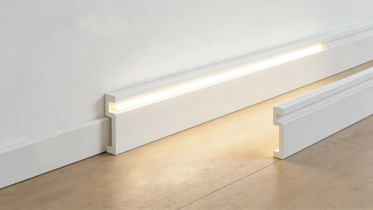 Polystyrene LED Strip Skirting Board 2400x100x18mm