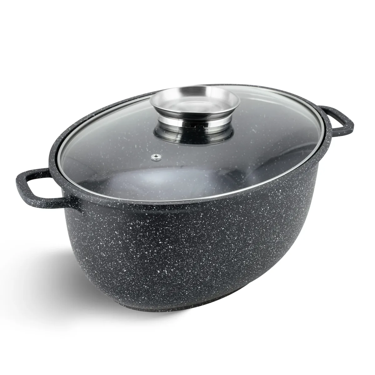 Edenberg 8L Ceramic Marble Non-Stick Roaster with Glass Lid Induction EB-9173