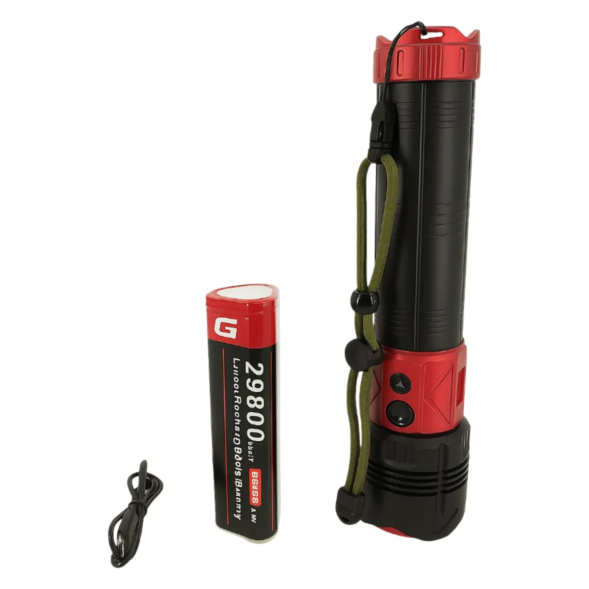Taktická LED svítilna s zoomem USB XA-P807-2-L090704