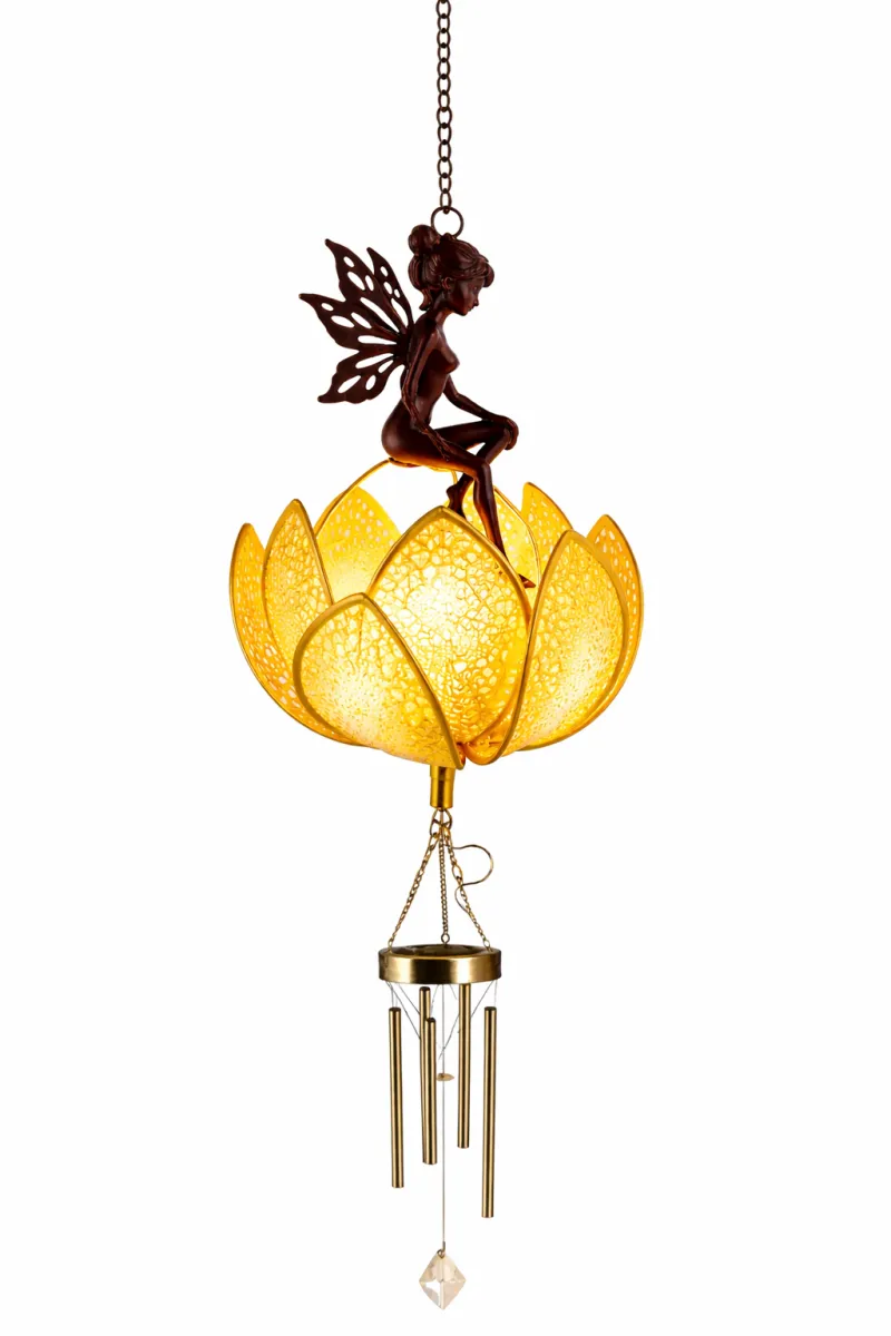 Fairy Lotus Hanging Solar Wind Chime | L091005