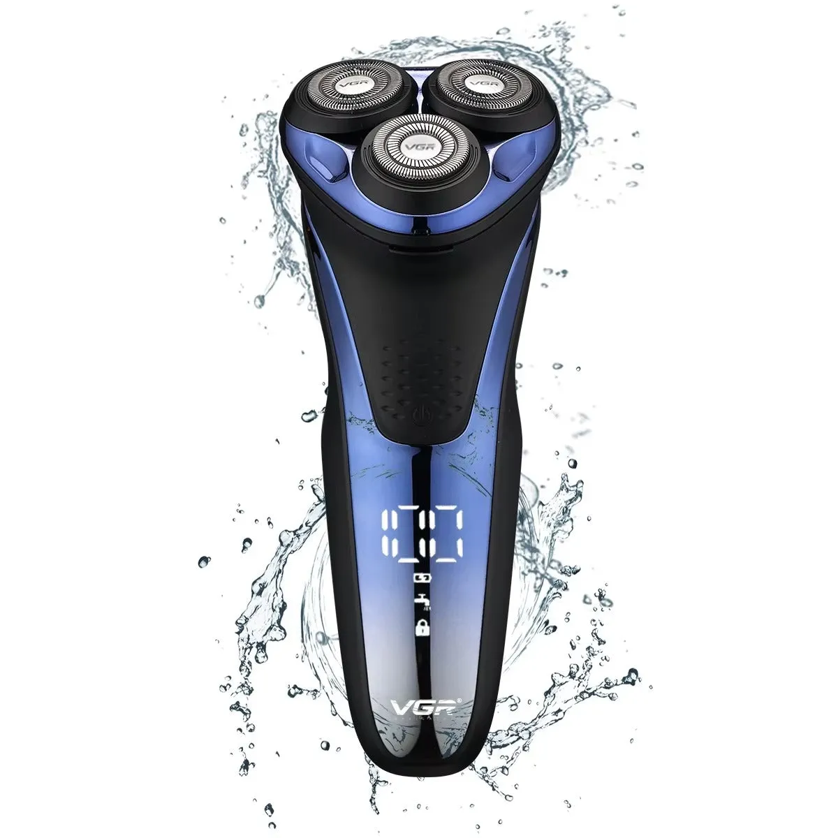 VGR V-306 3D Waterproof Electric Shaver with Pop-Up Trimmer & LED Display KDM0147