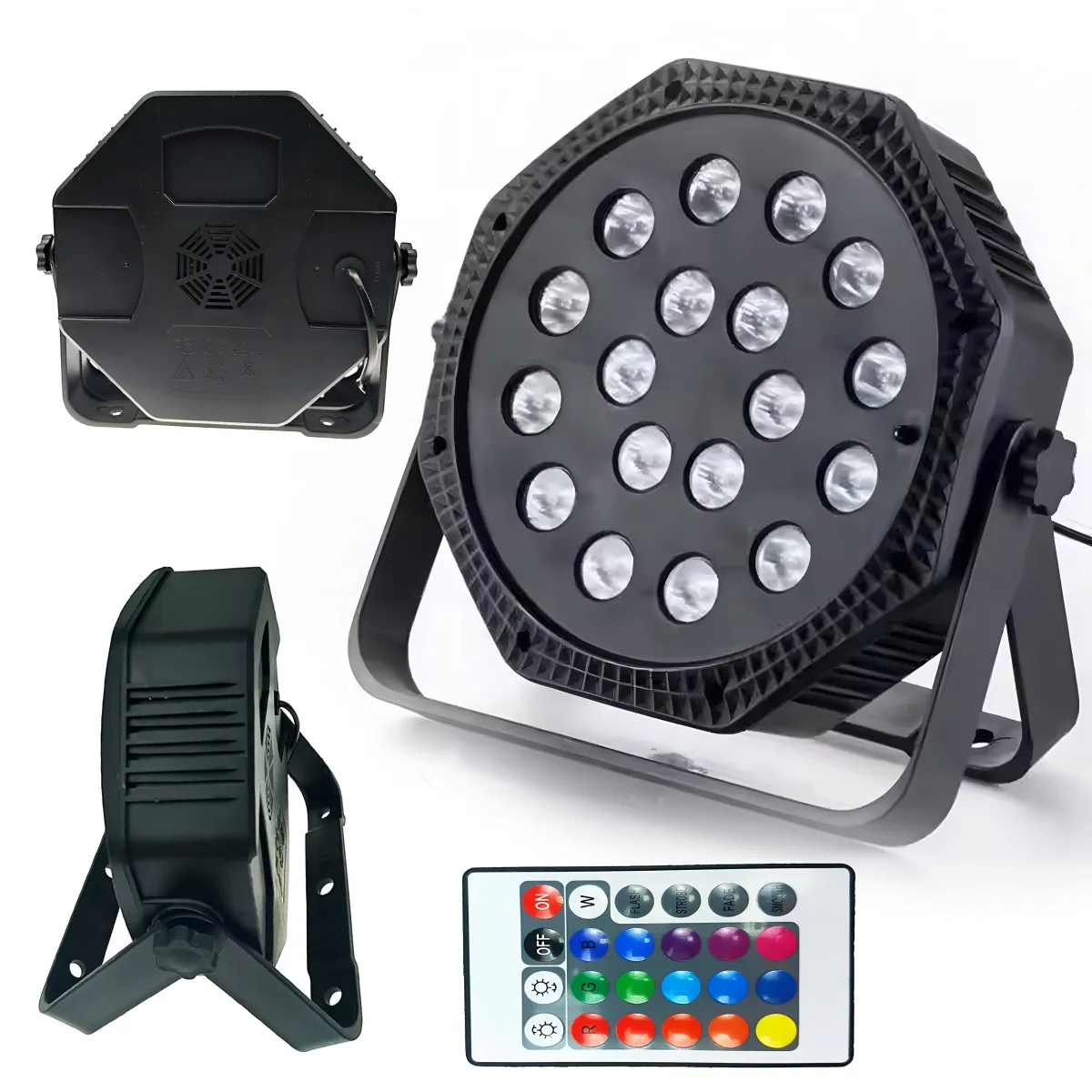 18W LED STAGE SPOTLIGHT WITH 18 LED RGB REMOTE - LSL1111