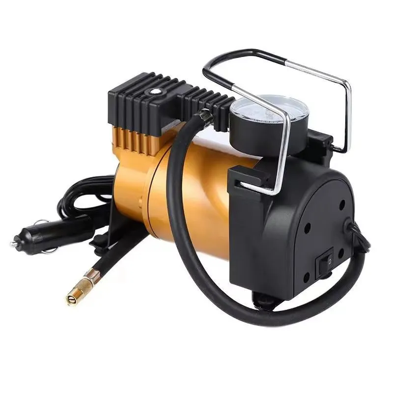 Heavy Duty 12V Portable Car Air Compressor with Pressure Gauge - Fast Tire Inflation KDM0648