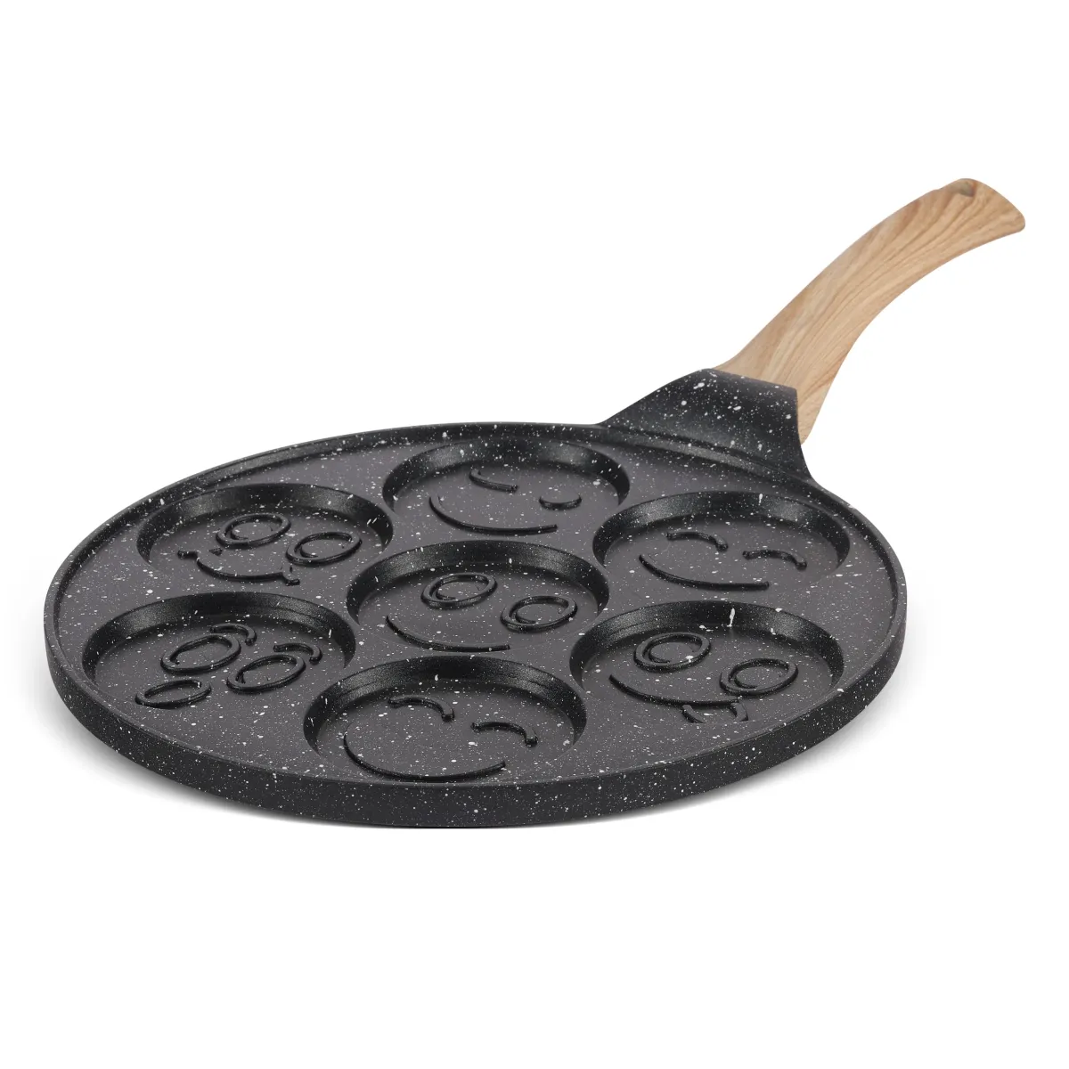 EDENBERG CREPE PAN 27CM WITH WOOD GRAIN HANDLE - 7 SMILE FACE  EB-7612