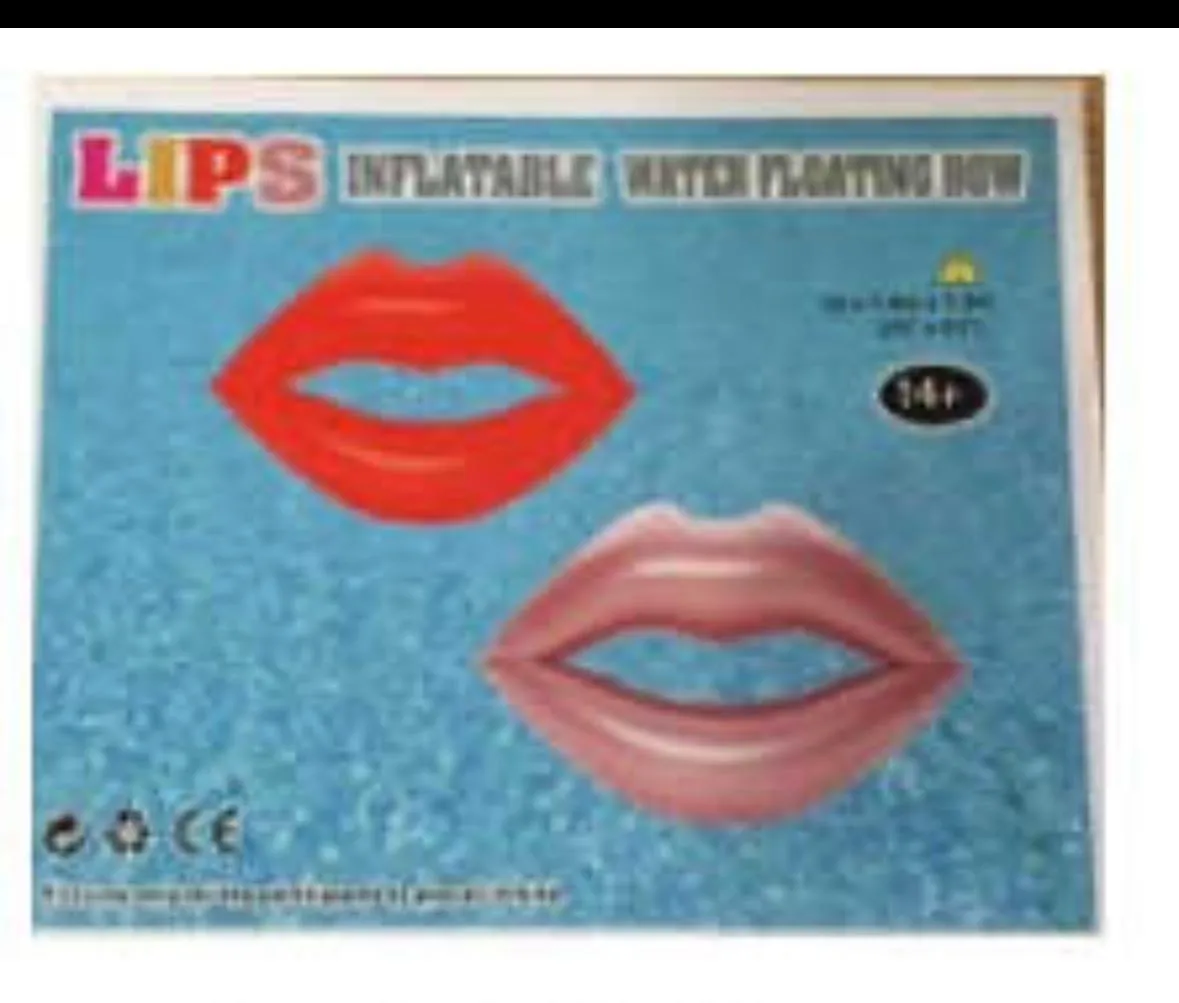 Giant Lips Inflatable Water Floating Row / Pool Island (180 x 160 cm)